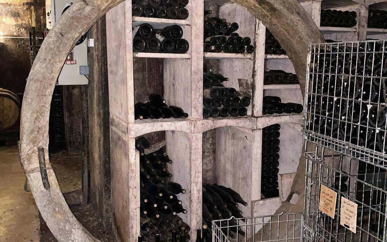 Picture of bottles in J L Chave's cellar