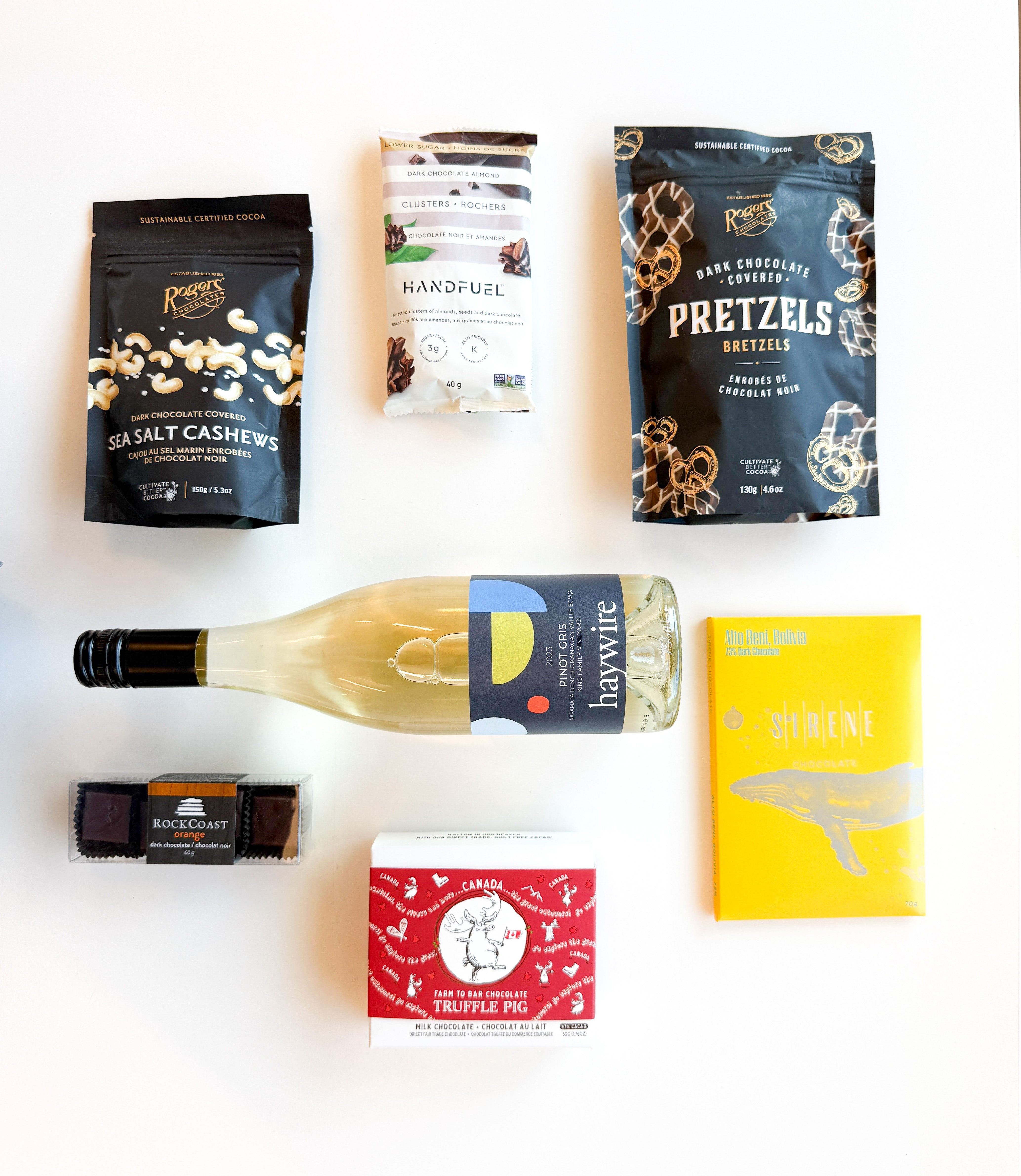 Vancouver Island Gift Basket Co + Vessel - Gourmet Sweets Gift Basket with Wine