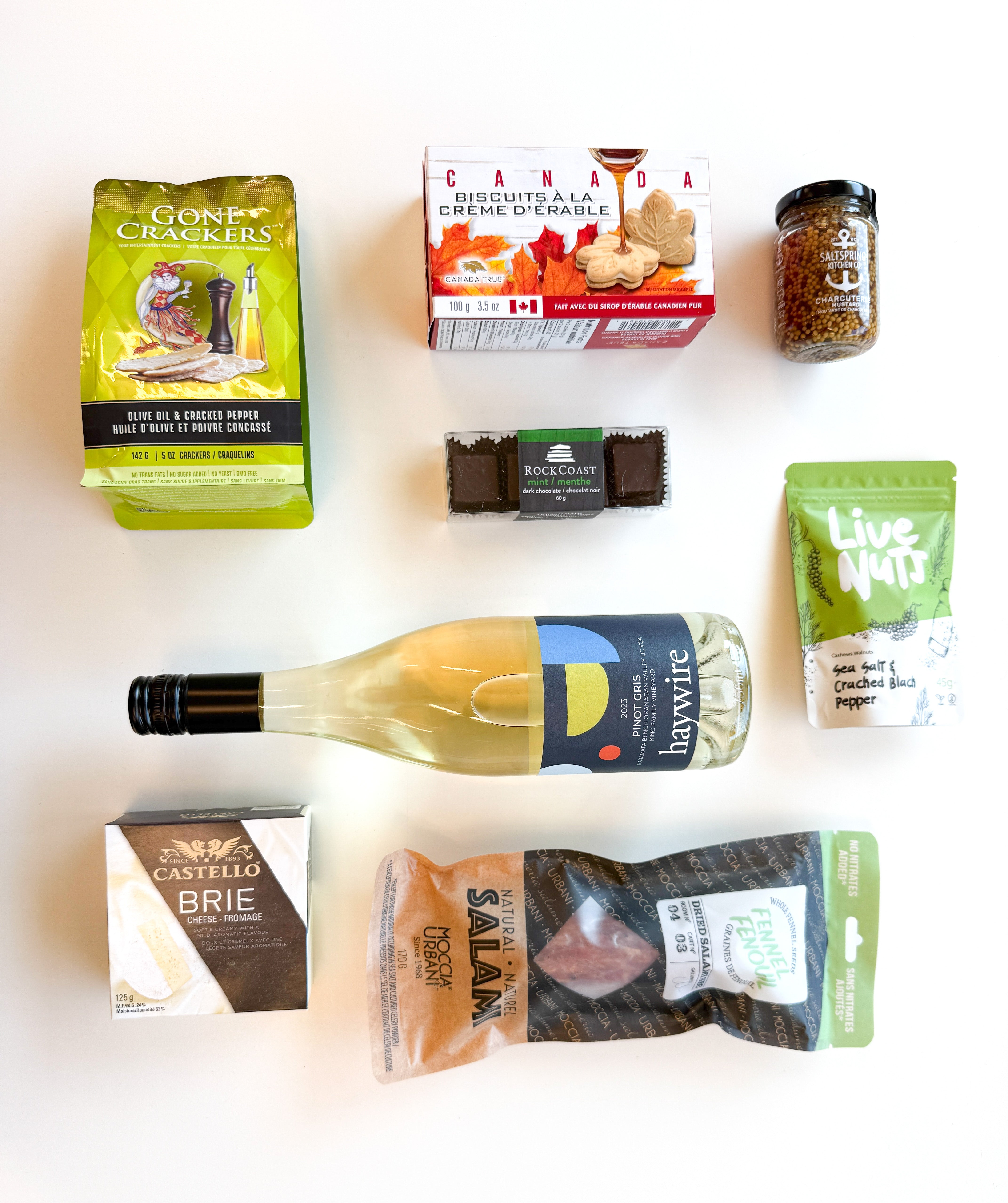 Vancouver Island Gift Basket Co + Vessel - Gourmet Savoury Gift Basket with Wine
